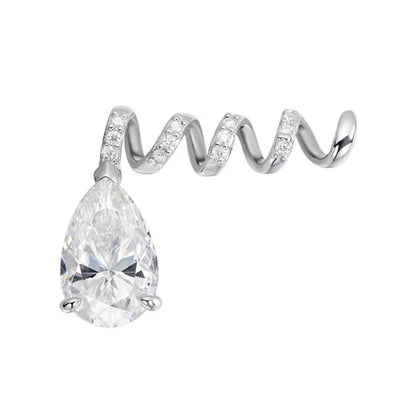 3CT 5CT Waterdrop Shape Full Moissanite Necklace for Women Pear Cut Lab Diamond Surround Pendant S925 Silver Neck Chain Jewelry