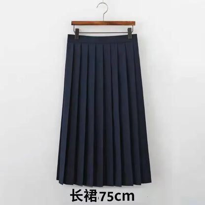 Navy Blue JK Uniform, Red Tie Three Basic Sailor, Short/long Sleeve Japanese School Uniforms For Girls Pleated Skirt JK Sets