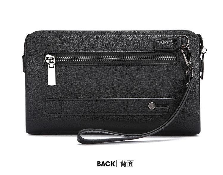 Leather Wallet FL-V1 Men Business Clutch Bag Smart Fingerprint Lock Security Anti Theft Handbag Black Safety Men Wallet сумка 가방
