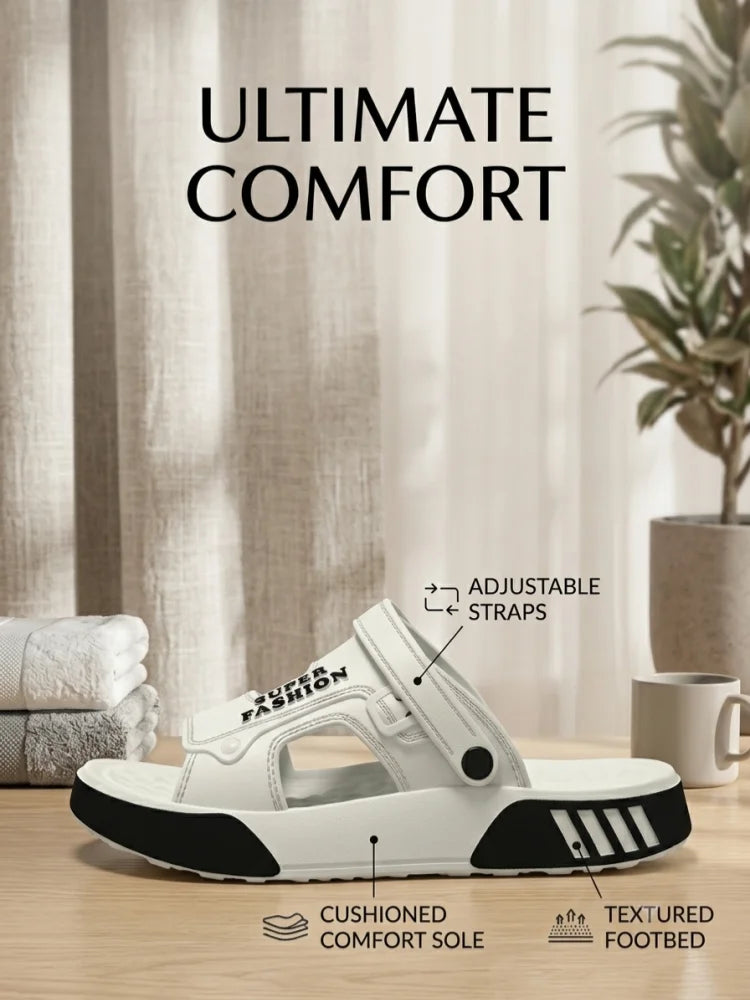 Men's Innovative Design Spring and Summer Eva Comfortable Thick-Soled Fashionable Casual Sandals for Home and Outdoor Activities, Versatile for Daily Use, Dual-Wear Slippers