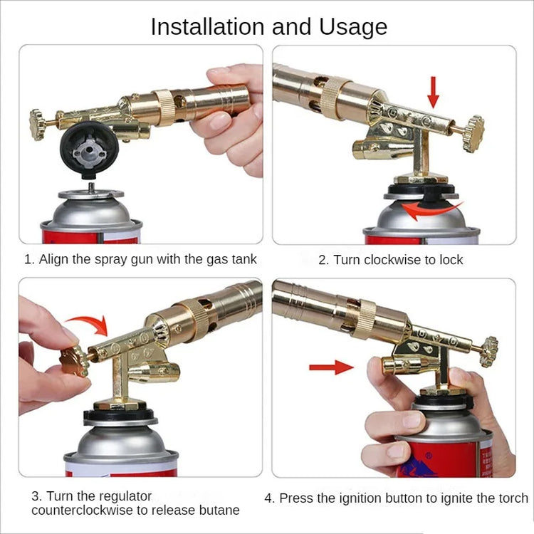 Outdoor Portable Welding Gas Torch Flame Nozzle Butane Burner Camp BBQ Lighter Flamethrower Kitchen Supplies Welding Equipment
