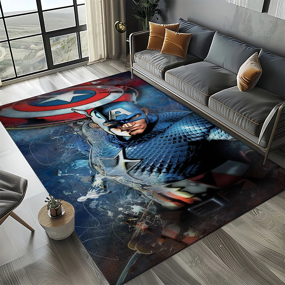 3D Marvel 27 Style Venom Captain SuperHero Carpet Rug for Bedroom Living Room Home Sofa Decoration,kids Large Decor Floor Mat HD