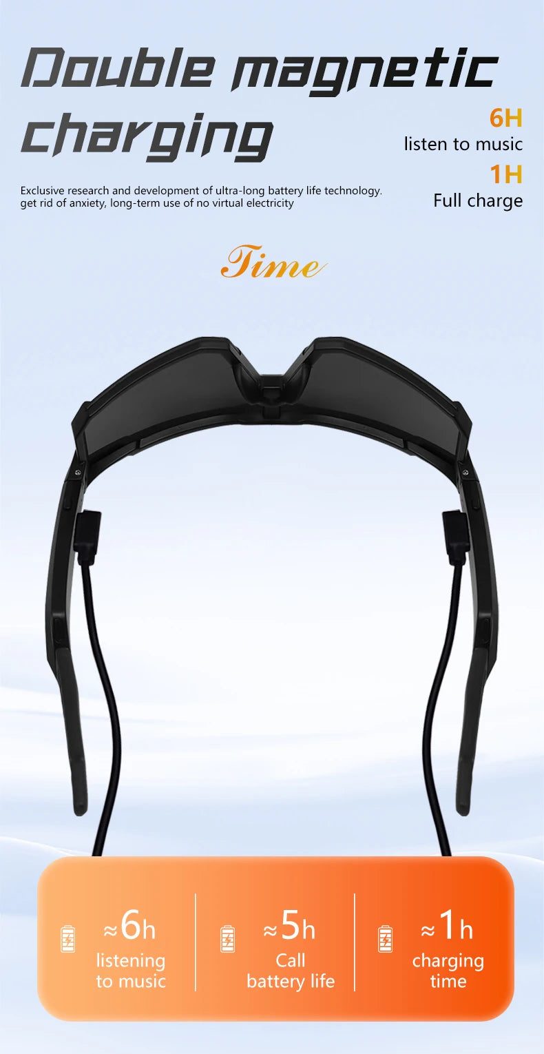 Smart Glasses Cycling Sport 100+ Online Language AI Automatic Dialogue Translation Bluetooth Glasses With Speaker UV Protection