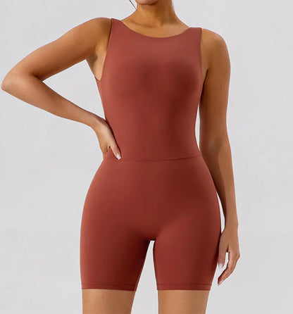 GACVGA Yoga Tracksuit Playsuit One Piece Sexy Fitness Rompers Workout Clothes Women Gym Sport Buttock Active Jumpsuit