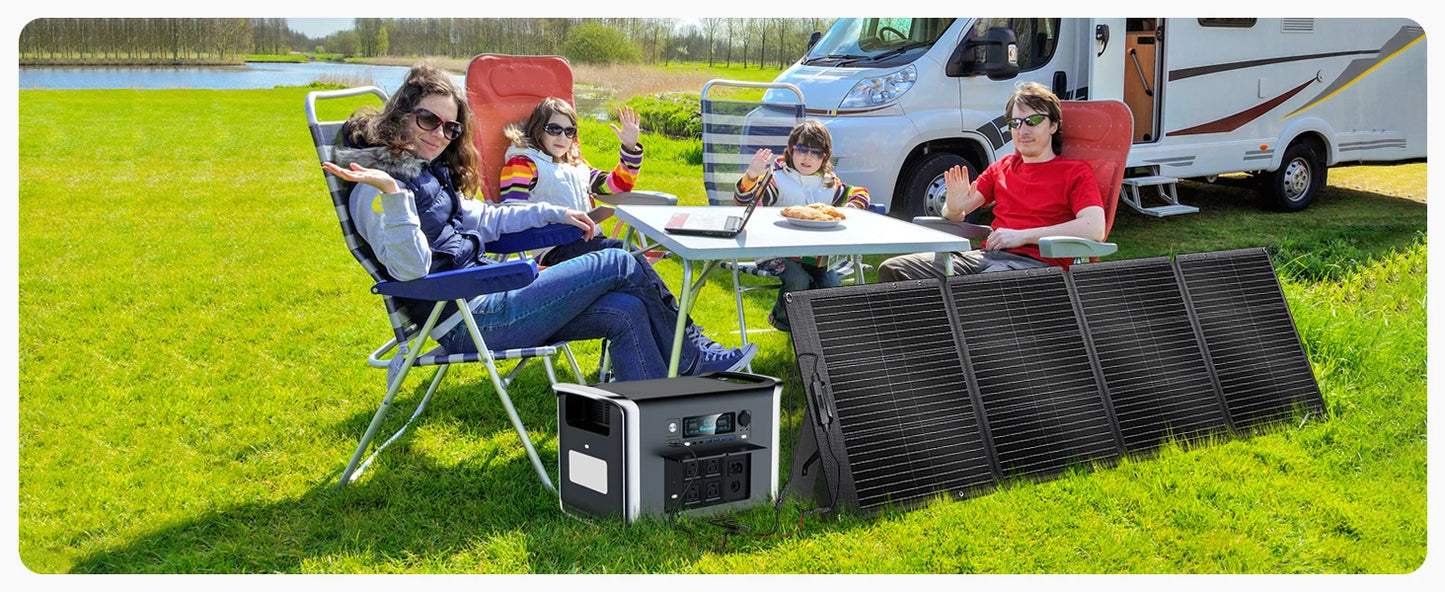 CTOLITY AP1000 1800W Solar Generator 200W Solar Panel Emergency 1024Wh LiFePO4 Battery Portable Power Station Pure Sinve Wave