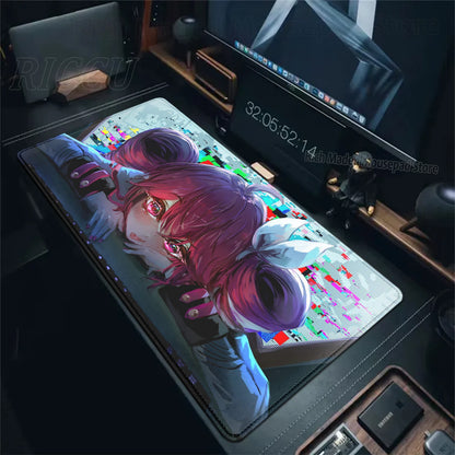 Cute Anime Girl K-Kasane Teto Mousepad Large Gaming Mouse Pad LockEdge Computer Keyboard Desk Mat PC Cabinet Tablepad XXL Mats