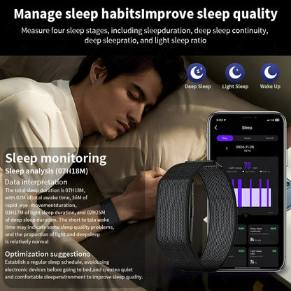 2026 No Screen Smart Watch for Men Women Fitness Tracker Heart Rate Blood Pressure Monitor HRV Sleep Sport Health Smart Bracelet