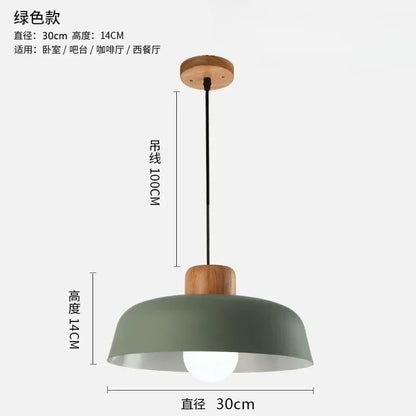 Nordic Wood Aluminum Pendant Lights Modern Hanging Lamps Kitchen Living Room Chandelier Lighting E27 LED Loft Lampara De Techo