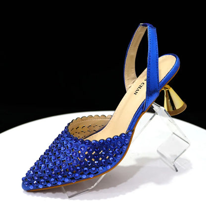 Fashion Summer 2023 Beads Decorated Muffin Bottom Sandals Wear Comfortable And Versatile Elegant Ladies Shoes And Bag Set