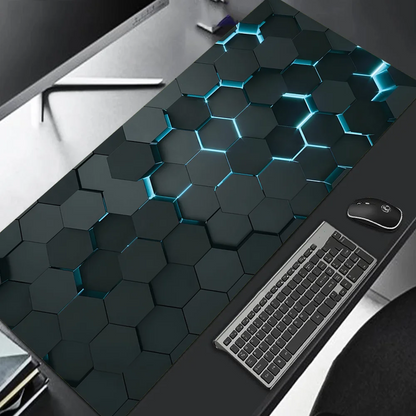 Large Gaming Mouse Pad 90x40 Red Blue Gradient Design Non-Slip Rubber Sewn Edge Gaming Desk Mat Keyboard Gamers and Office Work