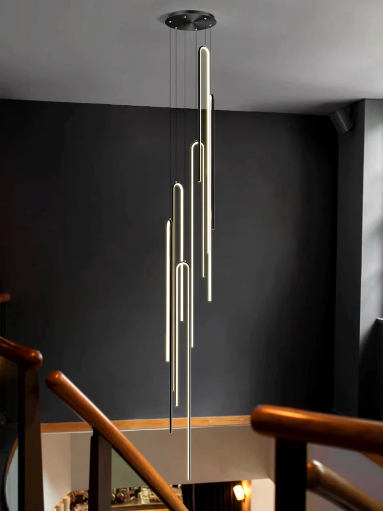 Modern ring stairs led lights pendant light lamps for living room led Chandeliers for dining room hanging light indoor lighting