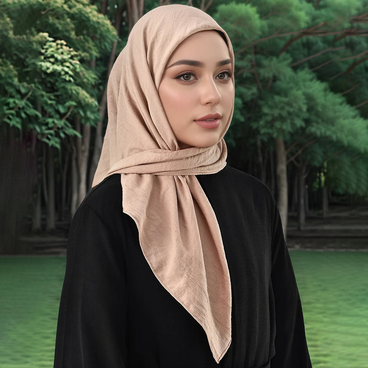 90*90cm Thin Soft Square Scarves for Women Simplicity Solid Color Cotton Linen Headscarf Muslim Female's Hijabs Bag Accessories
