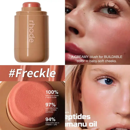 Rhode Skin Balm Data Cake Lip Gloss Sleepy Girl Freckle Pocket Blush Stick Non-fading Waterproof Blusher Moisturizing Lipstick