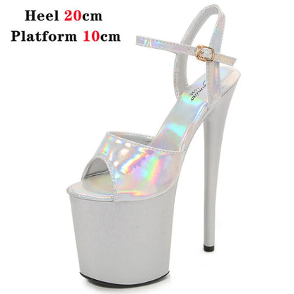 Platform Shoes for Women 2023 Designer Luxury Strip Pole Dance Heels Dance Shoes Red Pink Sandals Women Summer Elegant 20cm High