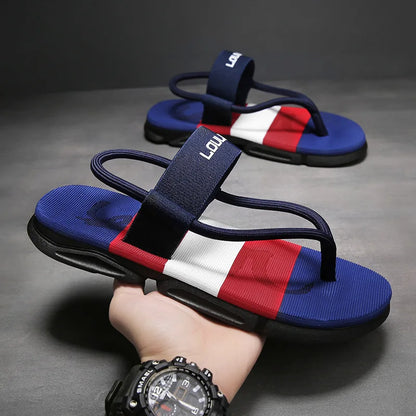 Kidmi New Men Sandals Summer Men Flat Sandals Outdoor Beach Flip-flops Fashion Home Flat Sandals Soft Non-slip Cloud Sandals