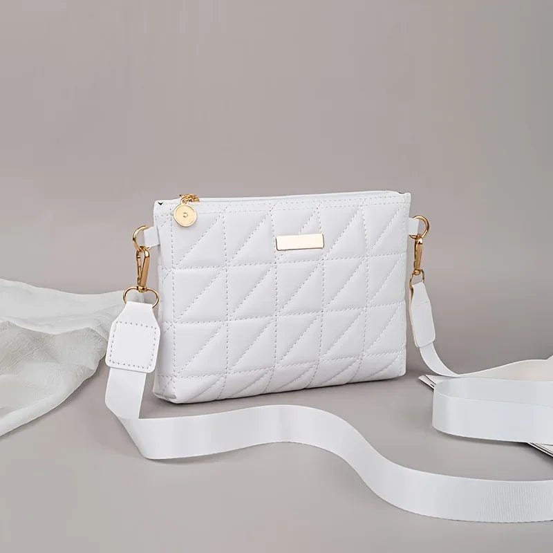 Fashionable Women's Crossbody Bag, Adjustable Shoulder Strap, Triangular Small Square Bag, Versatile Casual Chain Shoulder Bags