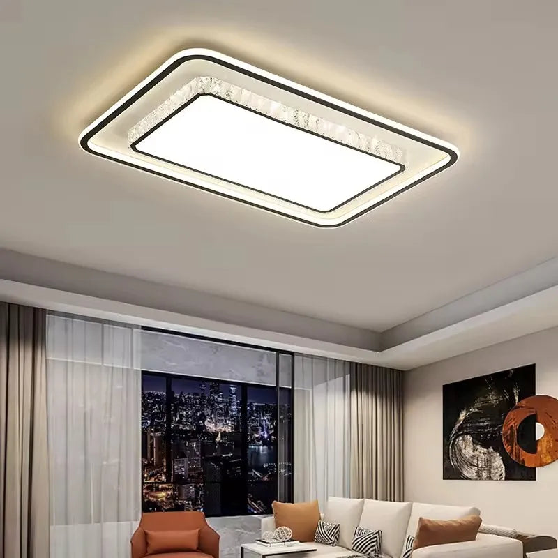 Luxury Living Room Lights Lustre Home Decoration LED Ceiling Lamp Modern Square Acrylic Gold Hall Bedroom Dining Room Fixtures