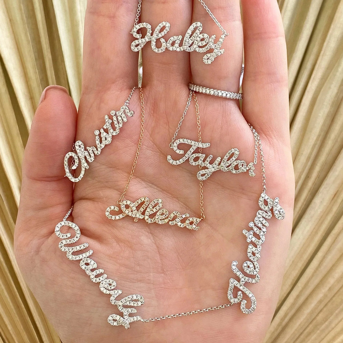 New Customized 26 Letters DIY Names Moissanite Pendant Necklace 925 Silver Jewelry Moissanite Necklace Bracelet For Women Gift