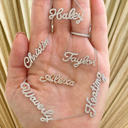 New Customized 26 Letters DIY Names Moissanite Pendant Necklace 925 Silver Jewelry Moissanite Necklace Bracelet For Women Gift