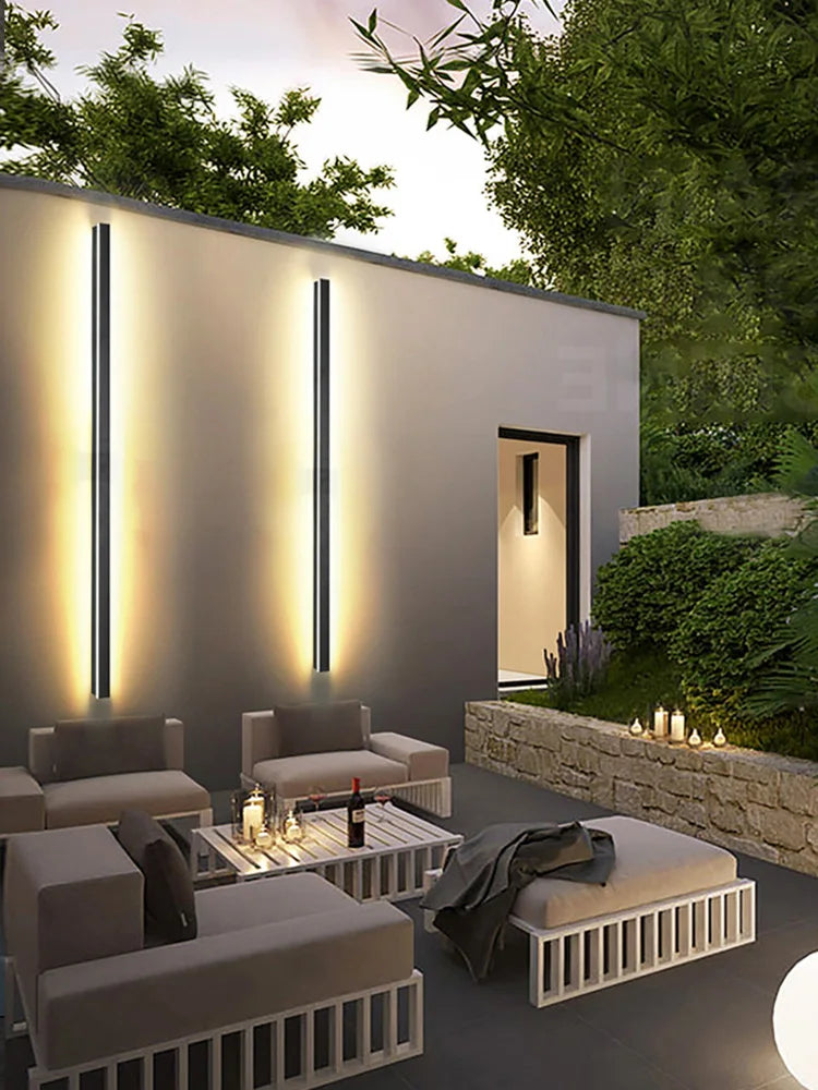 Waterproof LED Wall Light Minimalist LED Outdoor Wall Lamp Black Balcony Terrace Indoors Wall Decor IP65 Outside Garden Lights