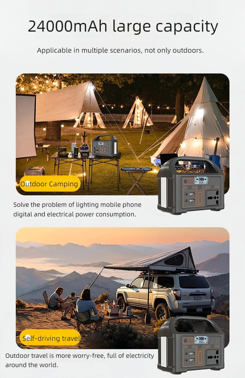 jsdsolar 100W Portable Power Station Power Generator 110V 220V LED Light Emergency Solar Power Bank for Outdoor Camping Travel