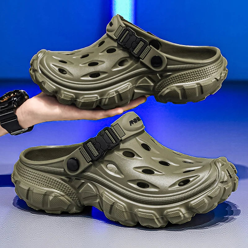 Summer Casual Sandals Men Outdoor Slippers Flat Mens Flip-flop Lightweight Beach Shoes Indoor Home Anti-slip Bathroom Slides