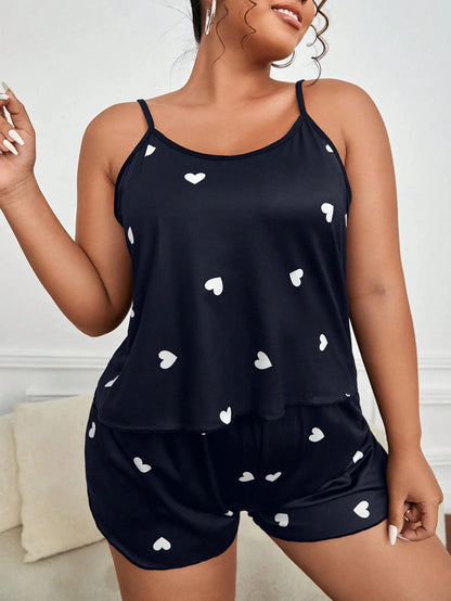 2 Pieces Pajamas Set for Women Plus Size 3XL 4XL 5XL Sleepwear Loose Crop Tops+Shorts Suit Loungewear Home Clothes