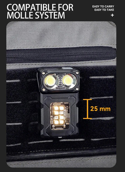 Tactical Portable Work Light EDC Flashlight Tool Mini LED Flashlight Outdoor Camping Hiking Tool MOLLE Flash Light Rechargeable