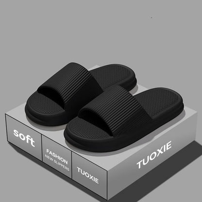 Women Summer Concise EVA Slippers Men Soft Home Slides Couples Bathroom Non-slip Sandals Adults Comfortable Outdoor Beach Shoes