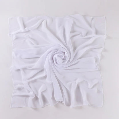 90*90CM Headwrap Heavy Chiffon Square Scarf Muslim Hijabs Women Underscarf Fashion Casual Plain Color Hijab
