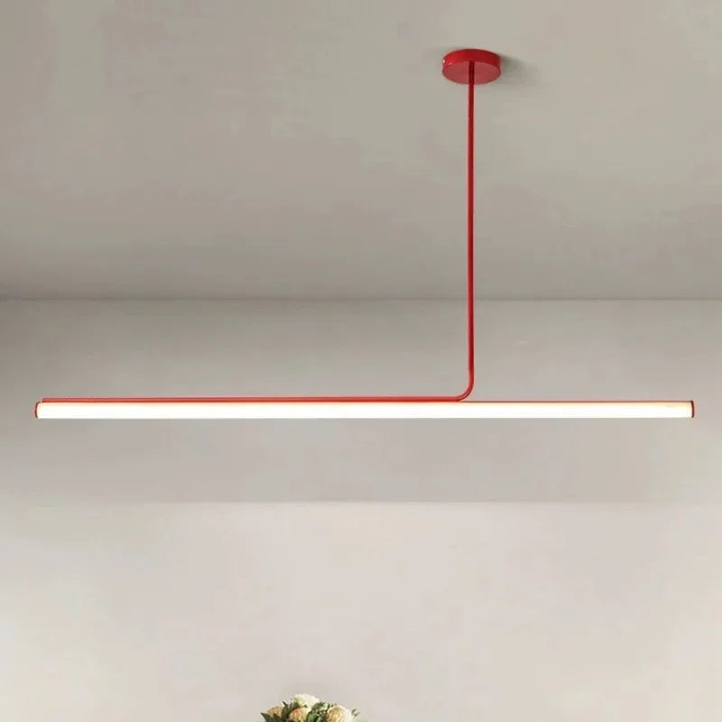 One-word Long Strip Led Restaurant Pendant Lights Nordic Simple Dining Table Bar Chandeliers Modern Home Indoor Lighting Lamps