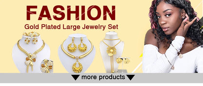 GZJPEI Shiny White Zircon Jewelry Set For Women Italy Nigeria Wedding Jewellery 18K Gold Plated Mother's Day Gift On Sale ﻿
