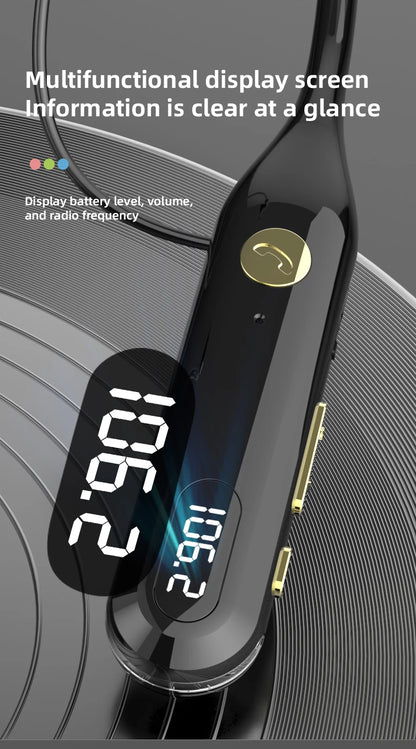 KEBIDUMEI 4-in-1 Neckband Bluetooth 6.0 Earphones ENC Noise Reduction Wireless Headsets Wired Mode TF Card FM Radio Headphones