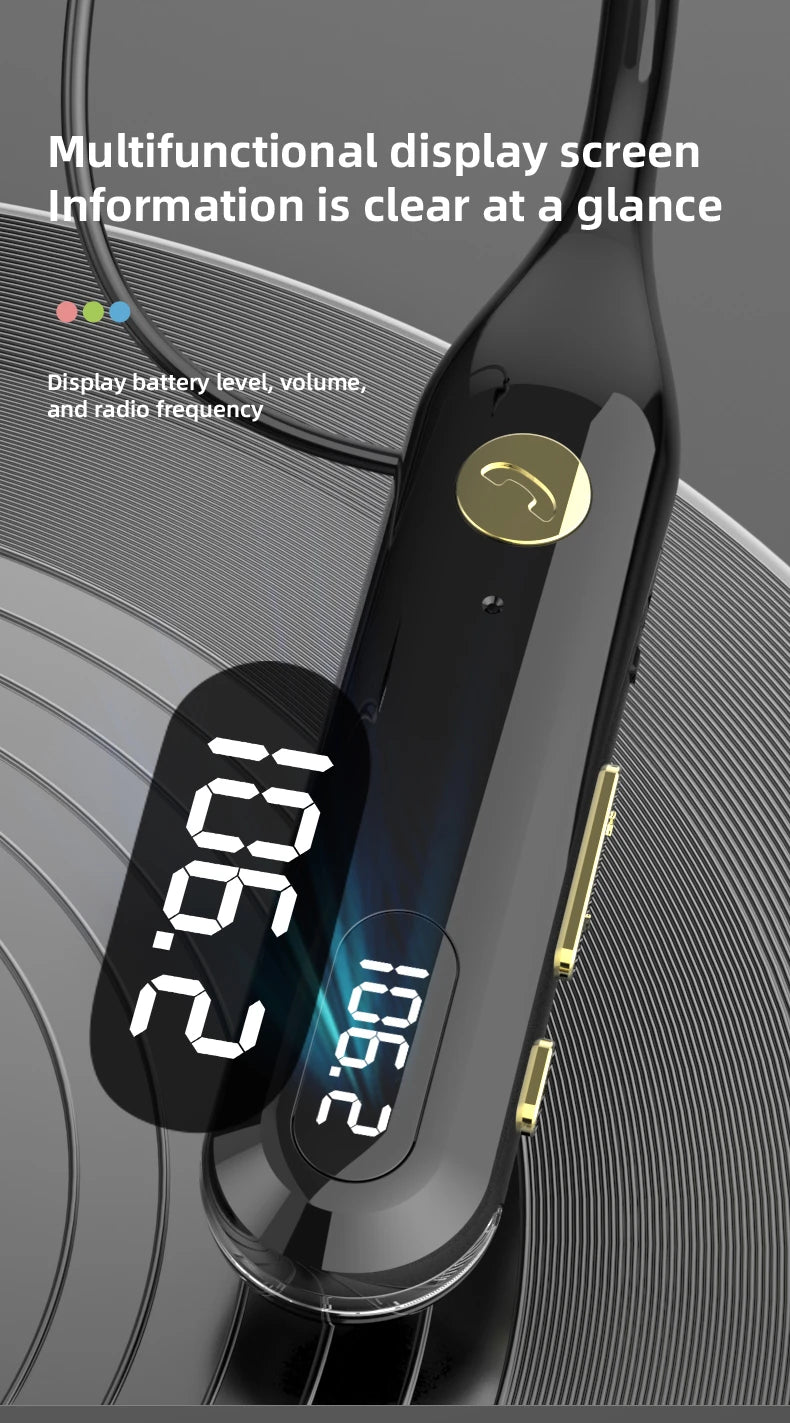 KEBIDUMEI Bluetooth 6.0 Neckband Headphones Support Wired /BT/TF/FM Radio 4 in 1 Gaming Headsets Wireless Earphones Earbuds