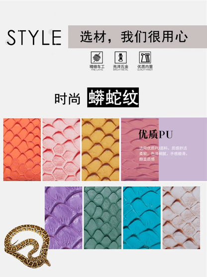 Luxury Snake Pattern Chain Flap Handbags Evening Clutches Crossbody Messenger Shoulder Bags Women Female Ladies Luxurious Purses