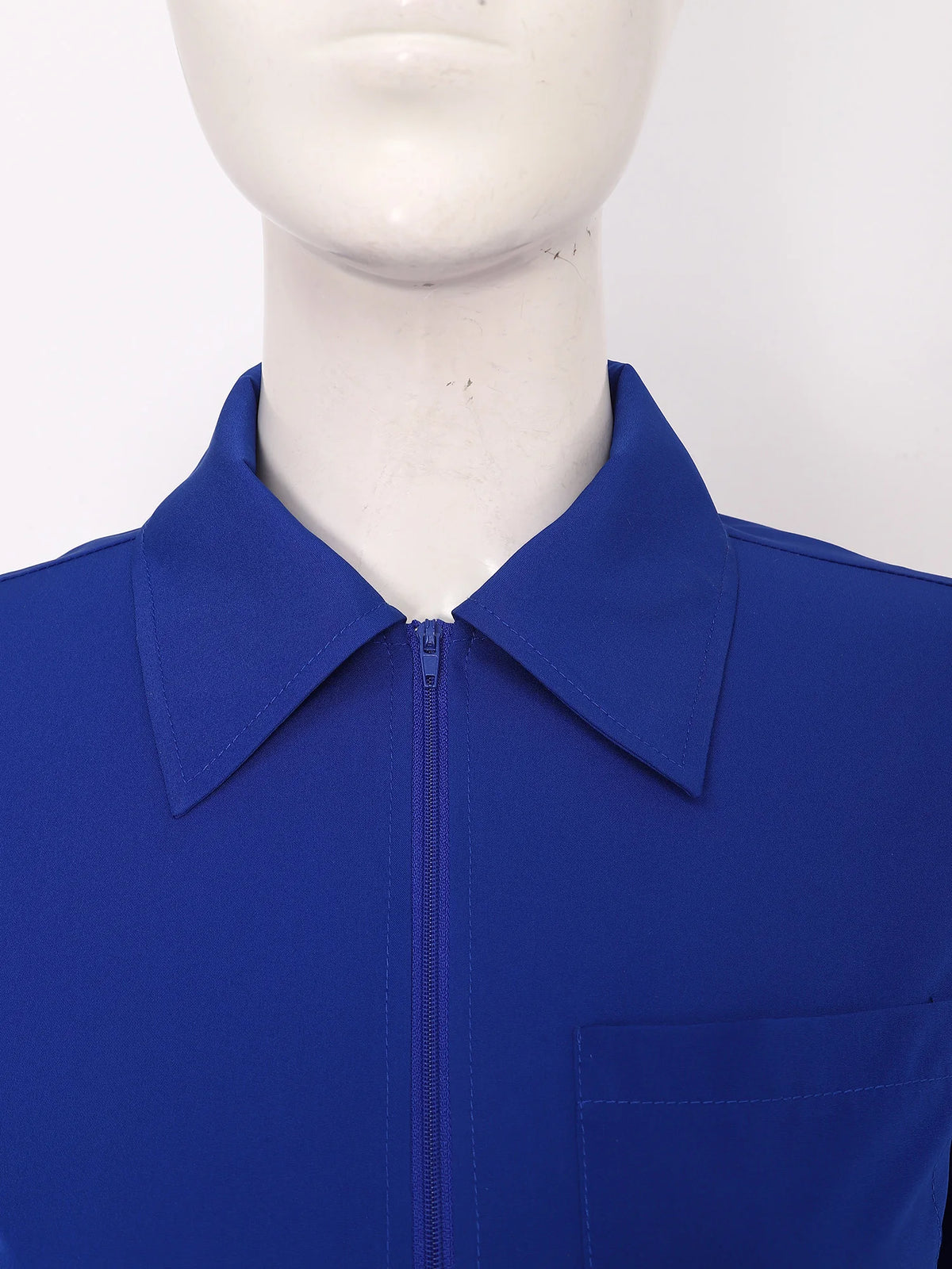 Womens Scrubs Jumpsuit Soft Stretch Medical Scrub Set with Pockets Front Zipper Elastic Waist Jogger Pants Nurse Doctor Workwear