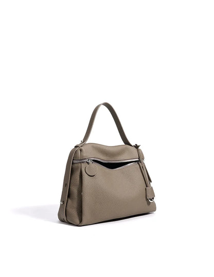 First Layer Cow Leather 33cm Tote Bag Fashionable Women's Bag New Design Large Capacity Soft Portable Shoulder Crossbody Bag