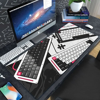 Red and black mechanical keyboard pattern durable rubber table mat alfombrilla de escritorio podkladka gamingowa wrist rest