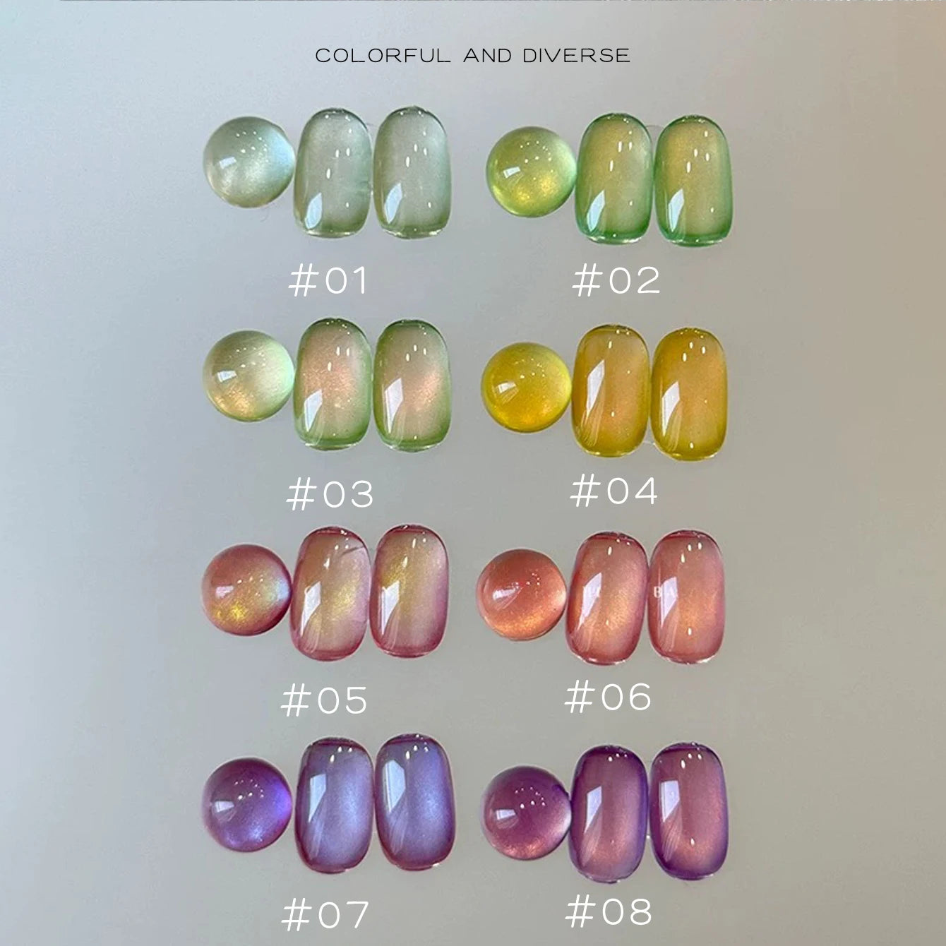 MIANEL 12ML Hit Product Gold Amber Cat Eye Gel Nail Polish 2026 New Blue Glass Beads Cat Eye Gel Nail Green Nails 1-21pcs
