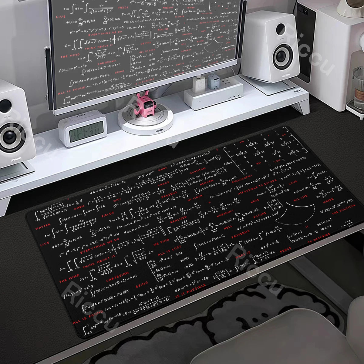 Formula Science Mousepad XXL Black Desk Mats MousePads Keyboard Pad Geometric Math Formula Gamer Anti-slip PC Extended Table Mat