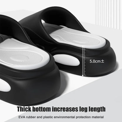 Comwarm New Men Summer Slippers Thick Sole House Non-slip Bathroom Shower Slides Outdoor Soft Cloud Fashion Beach Shoe Flip-flop