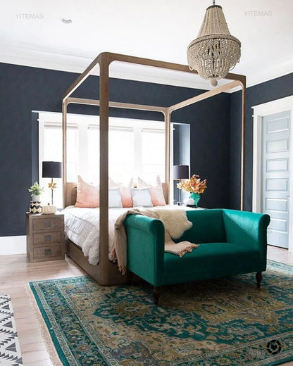 Blue Grey Wooden Beads 8 Lights Chandeliers For Foyers Vintage White Chandelier Lighting Bedroom Living Room Boho Pendant Light