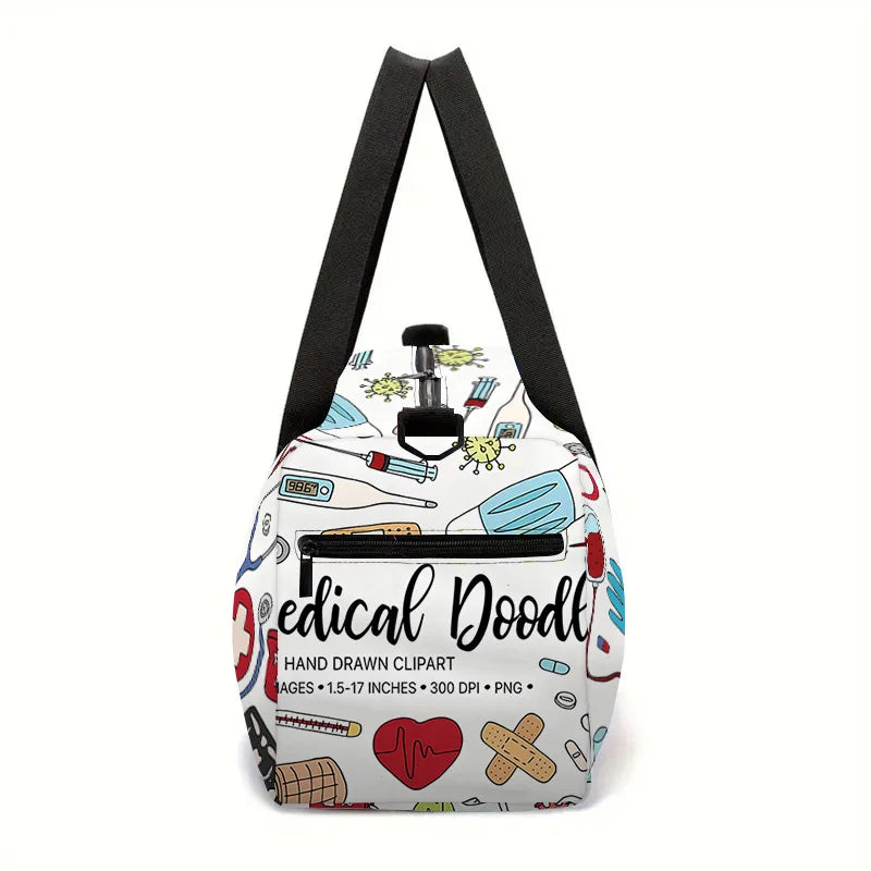 Classic Popular medical care Haircut tools 3D Printed Travel Bags Barrel Shape Crossbody Bag Outdoor Sports Bags Gym Yoga Bag