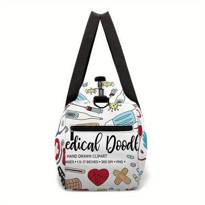Classic Popular medical care Haircut tools 3D Printed Travel Bags Barrel Shape Crossbody Bag Outdoor Sports Bags Gym Yoga Bag