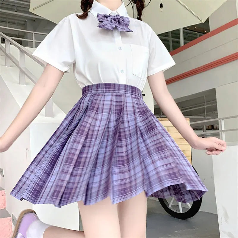 Japanese Bow Tie Skirt Set Student Pleated Skirt Jk Uniform Korean School Sexy Girl Preppy Style Seifuku Japanese School Uniform