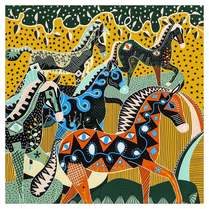 130CM Silk Scarf Women Horse Head Print Stoles Square Scarves Wraps Large Bandana Kerchief Hijabs Female Silk Foulards Sjaal