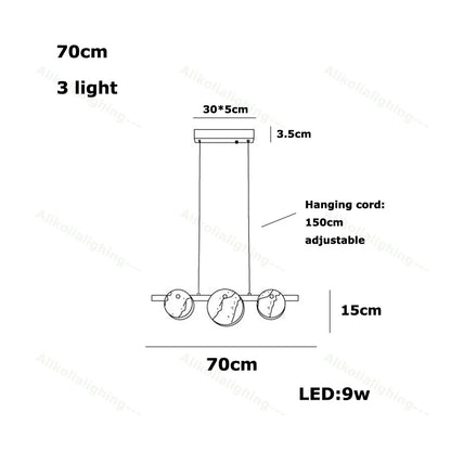 2026 Natural Marble Pieces LED Chandelier Lustre Alabaster Pendant Light Suspension Luminaire Lampen For Foyer Dinning Room