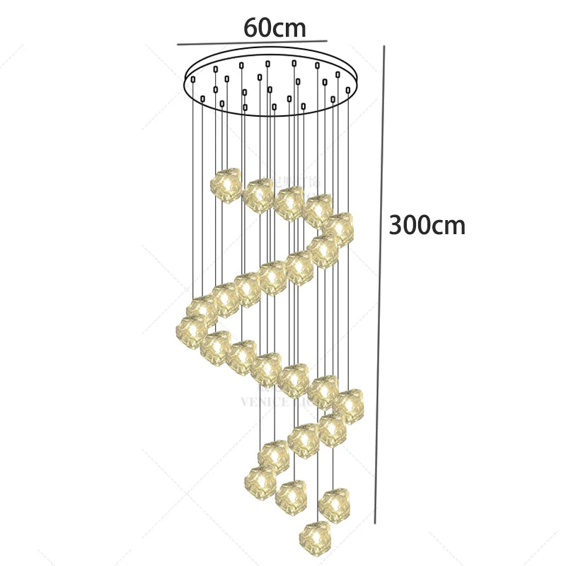 Light luxury home decoration pendant light, staircase light, living room pendant light, dining room light, indoor lighting