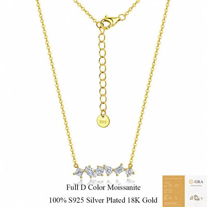 COSYA 1.6cttw Moissanite Necklace For Women S925 Silver Plated 18K Gold Pear/Oval Muti Cut D Color Lab Diamond Fine Jewelry Gift