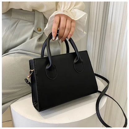 Minimalist Black Small Square Bag All-Match Top Handle Purse Classic Shoulder Bag for Work Women Handbags Crossbody Bags Purse